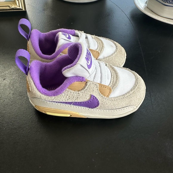 Nike Kids Sneakers - White, Purple, and Tan - Picture 2 of 3